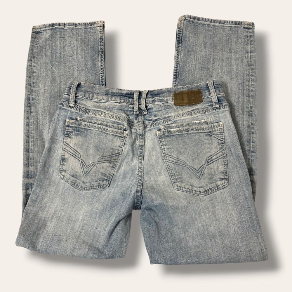 BKE Jeans Mens 34 Jake Bootleg Light Wash Distressed Casual